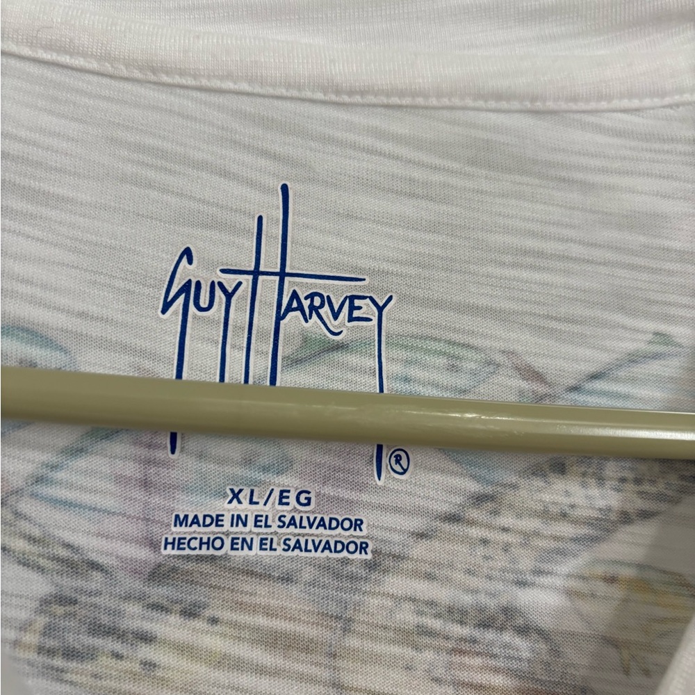 Guy Harvey Long Sleeve Gradient Tee - Blue, Pink, White XL - Picture 2 of 3